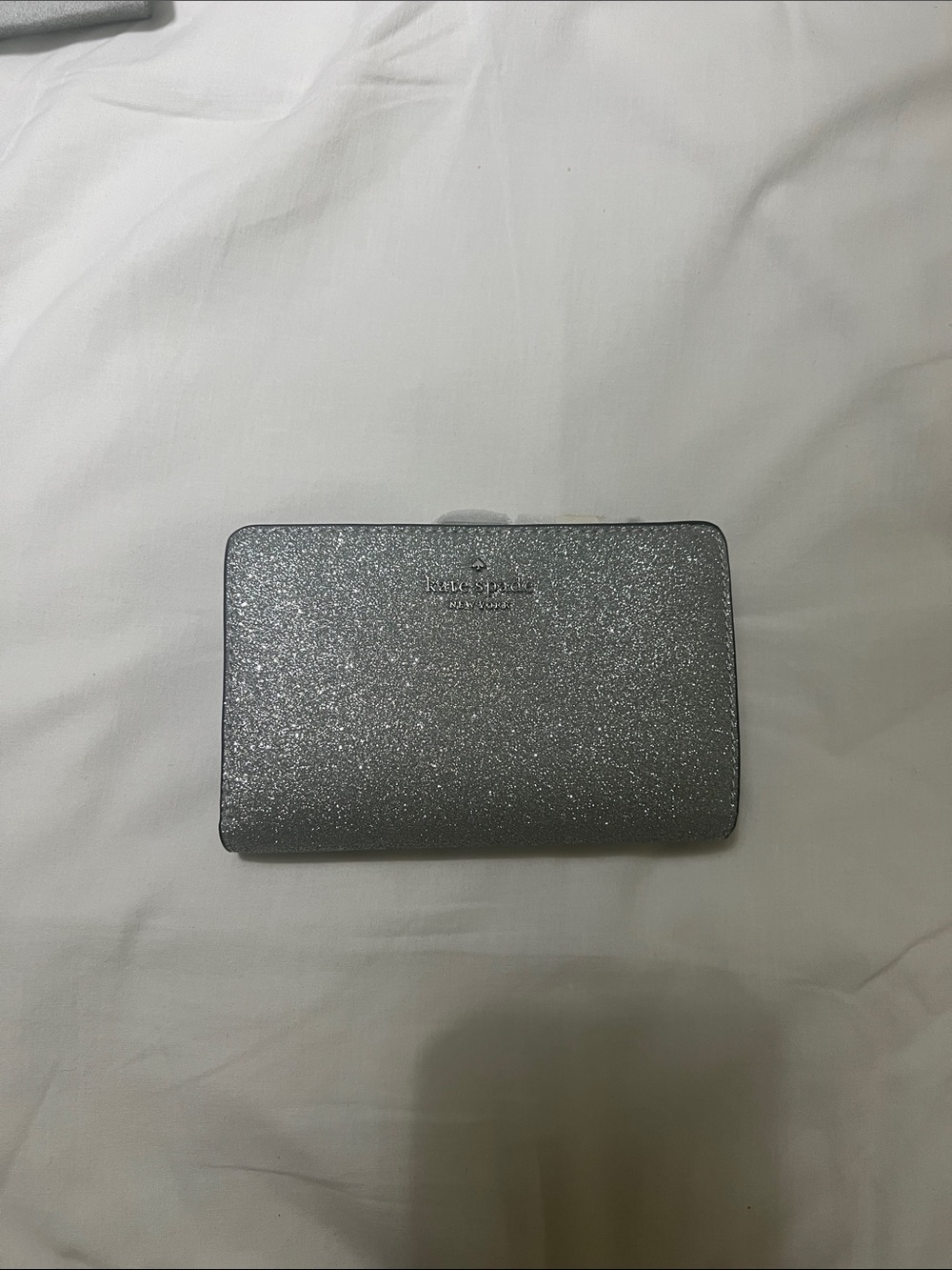 kate spade Silver Glitter Zip Wallet